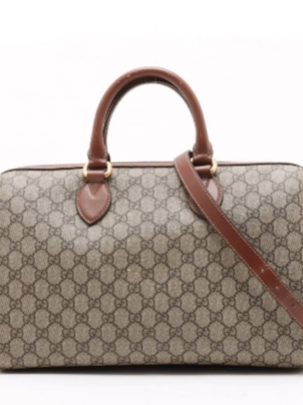 Gucci GG Supreme Two-Way Shoulder Bag Beige×Brown